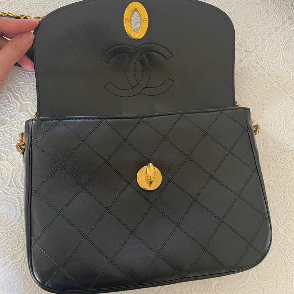 SOLD Chanel XL CC Single Flap Bag Vintage - Picture 12 of 14